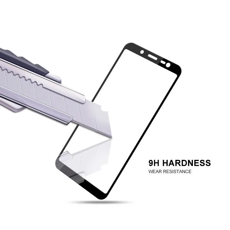 Protector de pantalla de vidrio templado para Samsung Galaxy J6 2018, cobertura de pegamento completo, vidrio templado para Samsung Galaxy J6 2018, 2 uds.-1