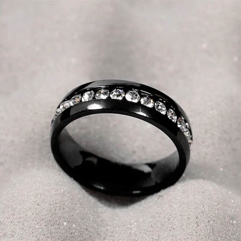 MANGOPIE чешское черное Титан Сталь кольца для женщин и мужчин|steel finger ring|ring stainless