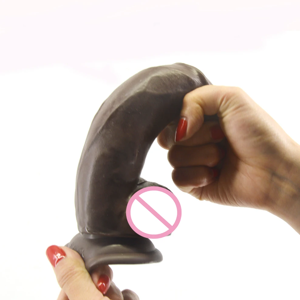 FAAK реалистичный фаллоимитатор всасывание шоколадная кожа сенсорная жесткая