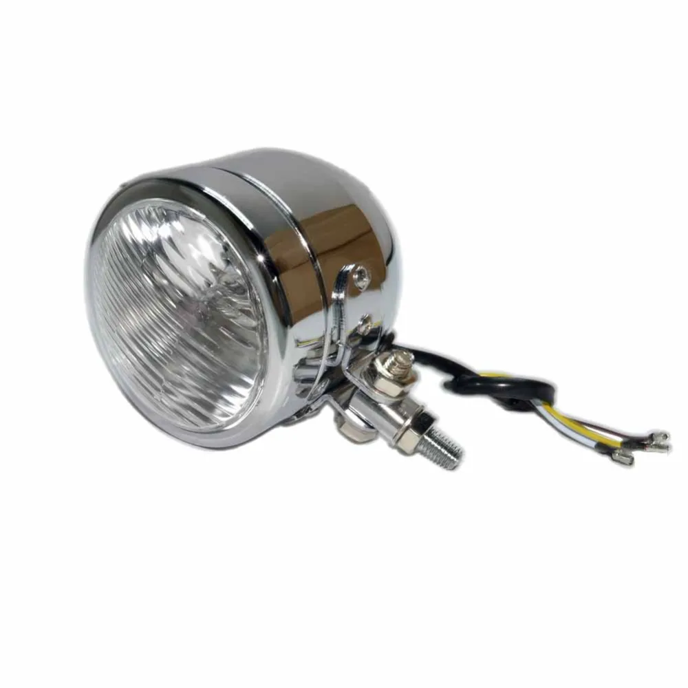 Headlight Black Metal Retro Halogen Front Light 12V head lamp Fits For Yamaha Suzuki Cafe Racer Bobber Custom |