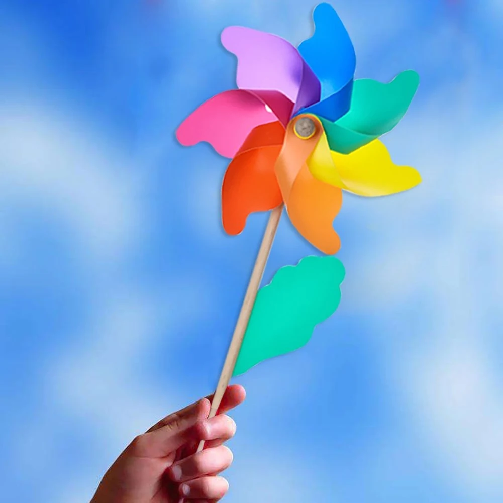 Деревянный полюс ветряная мельница Радуга Pinwheel детские игрушки Классические сад