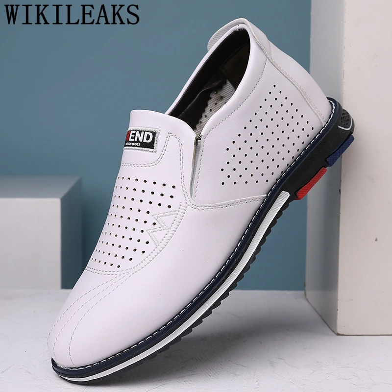 Elevator Shoes For Men Venting Hole Loafers Leather Brand Mens Casual Increase Within Zapatillas Hombre Ayakkabi | Обувь