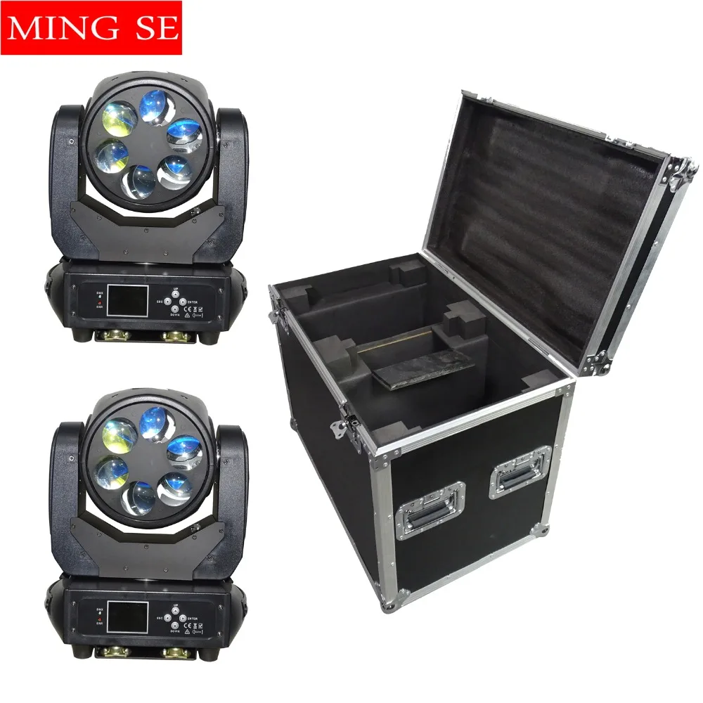 

2pcs/lot 6x25w Super Beam Light DMX512 Zoom/Rotate Moving Head Light /Bar /Show /Stage Light LED Stage Llight with flight case