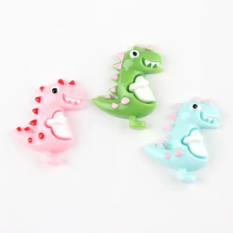 10 шт. Kawaii динозавр с плоской задней смола кабошоны для скрапбукинга Hairbow