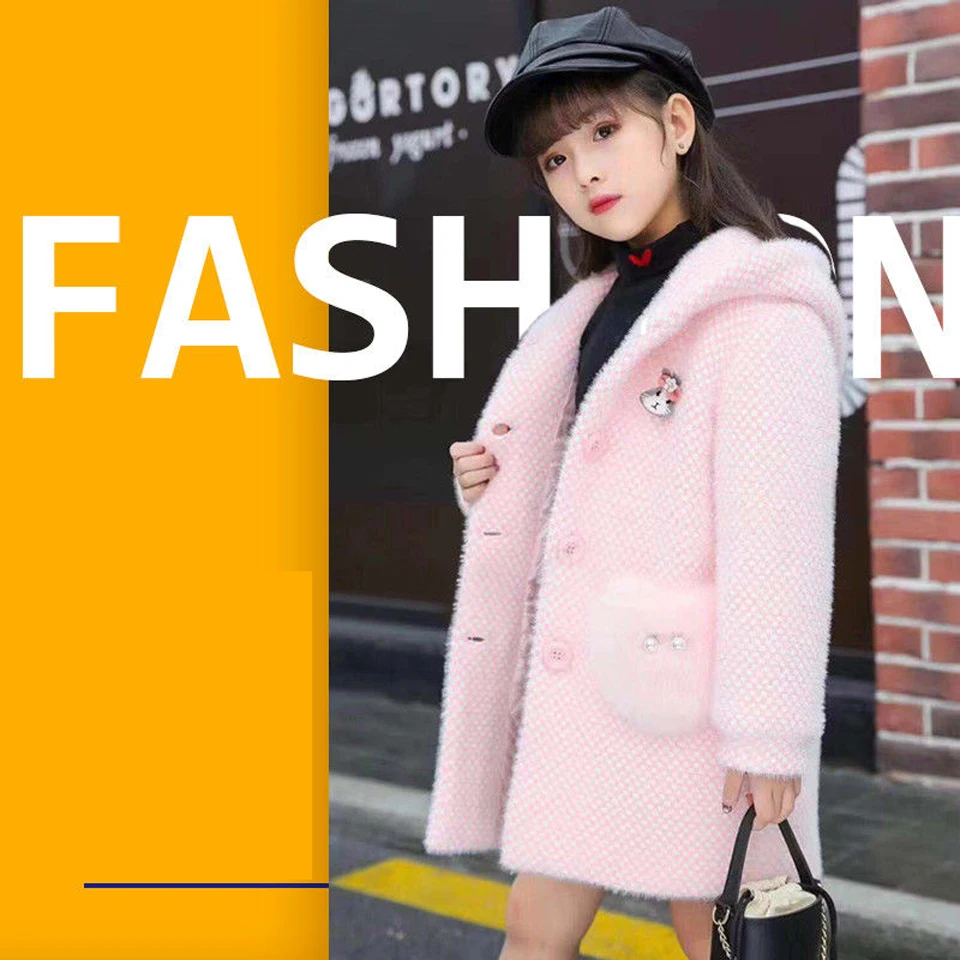 

Kids 2019 Outerwear For Girls Autumn and Winter Long Coat Children Jacket Warm Overcoat For 4-13Y Girls Clothes Winter