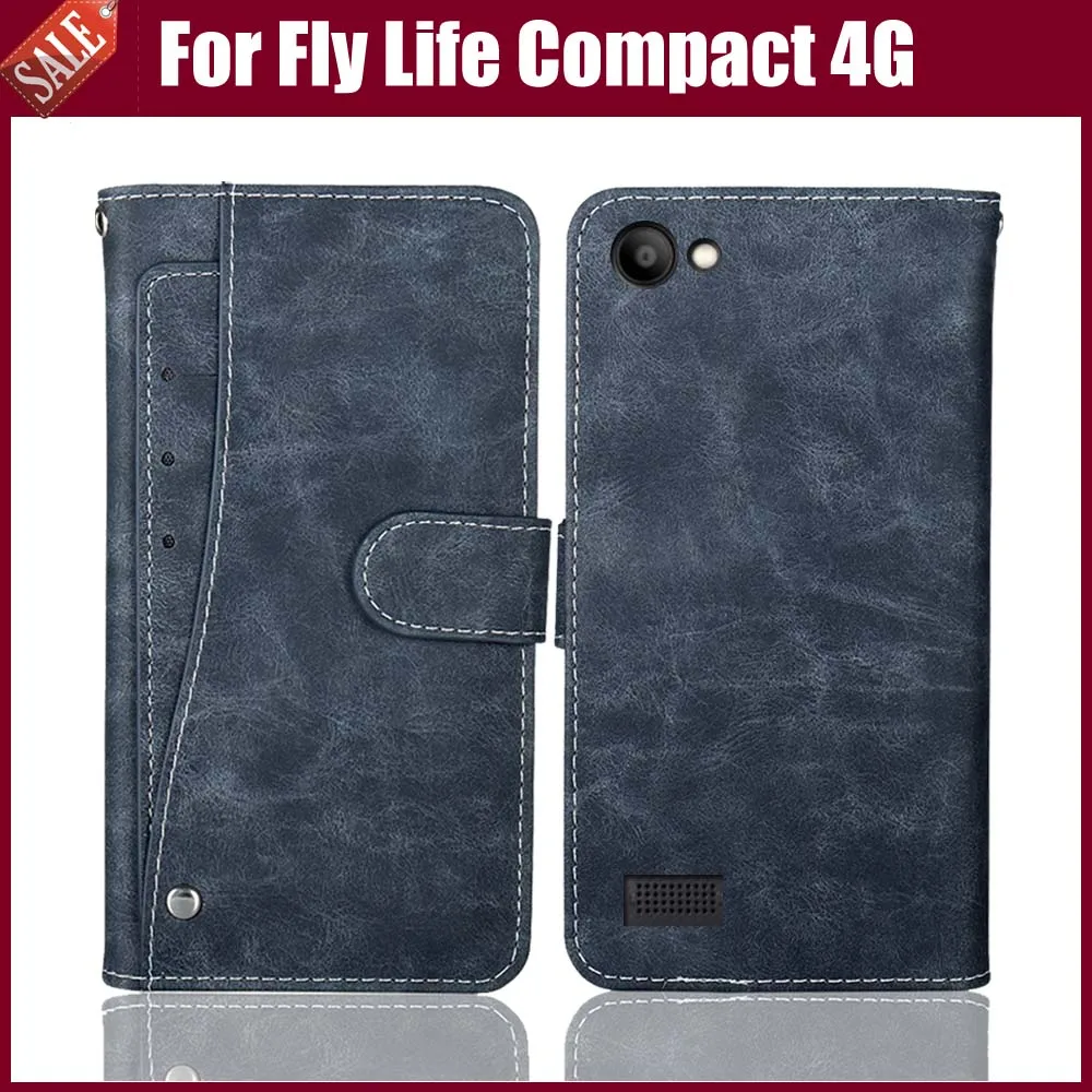 Новый дизайн! Чехол Fly Life Compact 4G роскошный кожаный чехол-книжка защитный чехол для