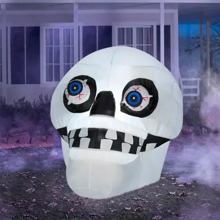 

with scary eyes Big air blown inflatable Halloween skull head
