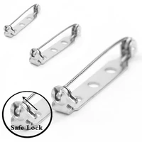 20pcslot new stainless steel brooch base back bar badge holder safe lock brooch pins diy jewelry findings jewelry accessories
