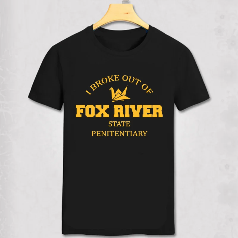 Футболка из 100% хлопка с надписью I Break of fox river Geek|Мужские футболки| |