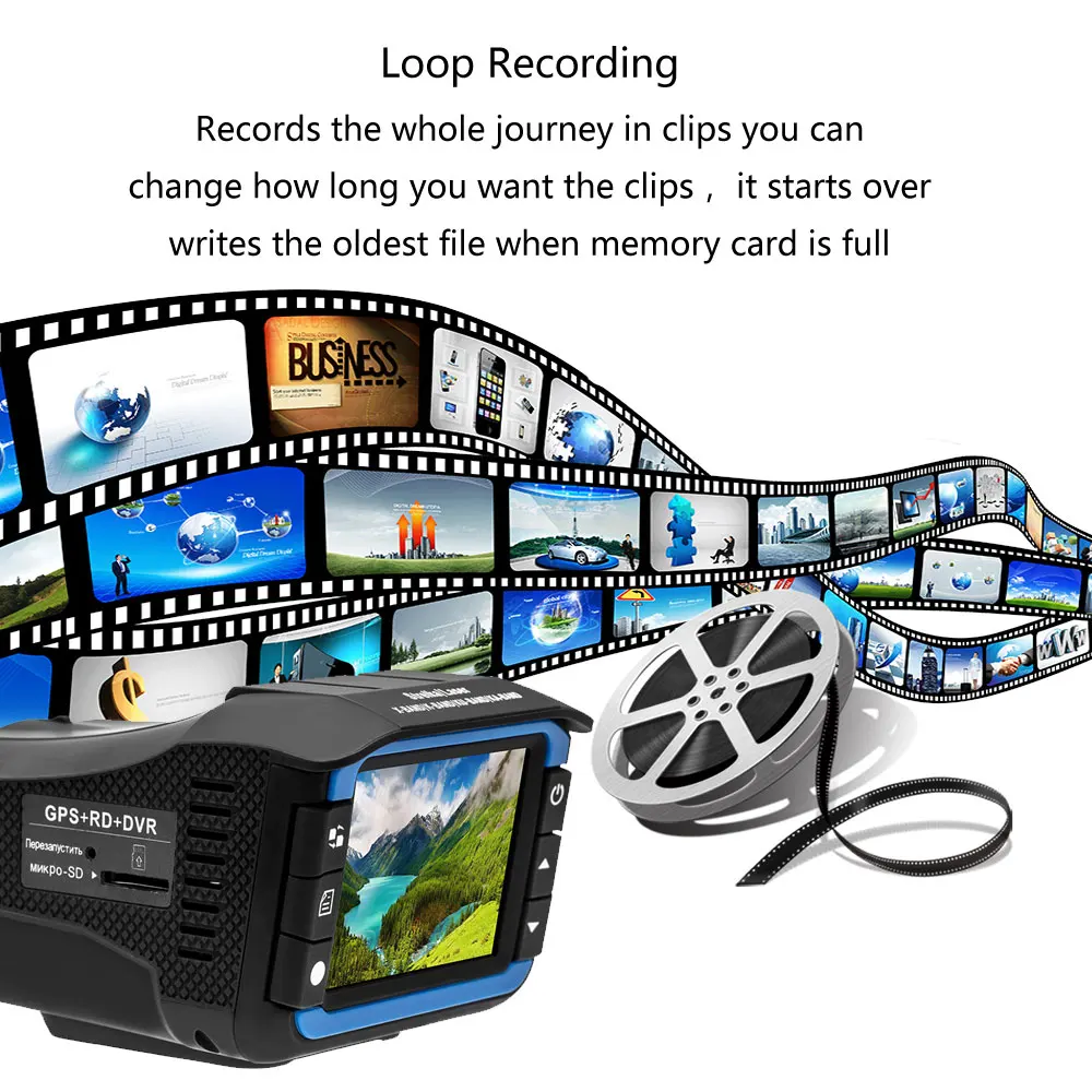 Авто Видео тире Камера Обнаружение движения G sensor русский 3 в 1 Dash Cam Автомобильный