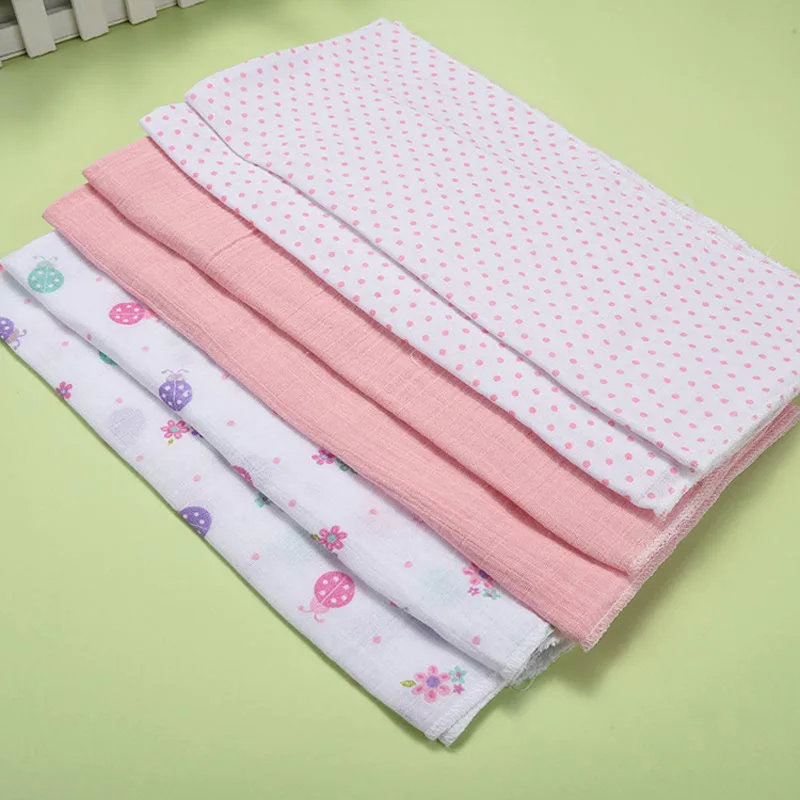 Baby Muslin Diapers Cotton Repeated Newborns Combed Nappy Infant Soft Gauze Wash Safe Cloth Diaper 50*70 Cm 6 Pieces