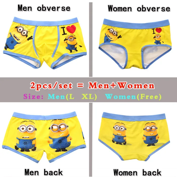 men and women panty Брендовое качественное нижнее белье для пар, хлопковые трусы с рисунком, Мягкие Модальные трусы, мужские трусы-боксеры, шорты cueca masculine XL - Цвет: men and women panty
