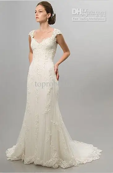 Cap Sleeve White Ivory Lace Wedding Dresses Bridal Gowns Two Piece layers Stretch Real Actual Images|dress greens|dress flowgowns white |