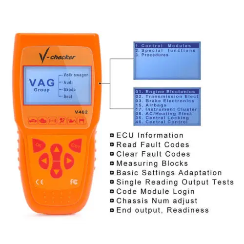 V-checker V402 VAG Audi volkpay Skoda Seat EOBD OBD2 | Инструменты