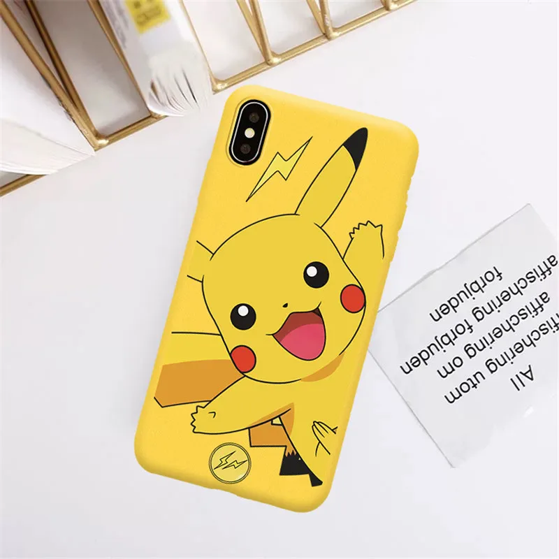Милый мультяшный Psyduck Pika чехол для телефона для iPhone 7 X XS MAX XR 8 6 6s Plus Мягкий матовый желтый силиконовый чехол