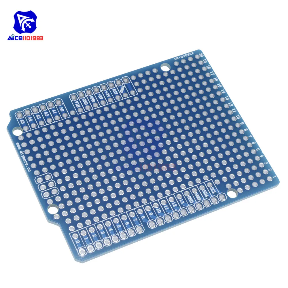 Прототип печатной платы для Arduino UNO R3 ATMEGA328P щит макетная плата Protoshield DIY FR-4 2,54 мм 2 мм шаг отверстие один