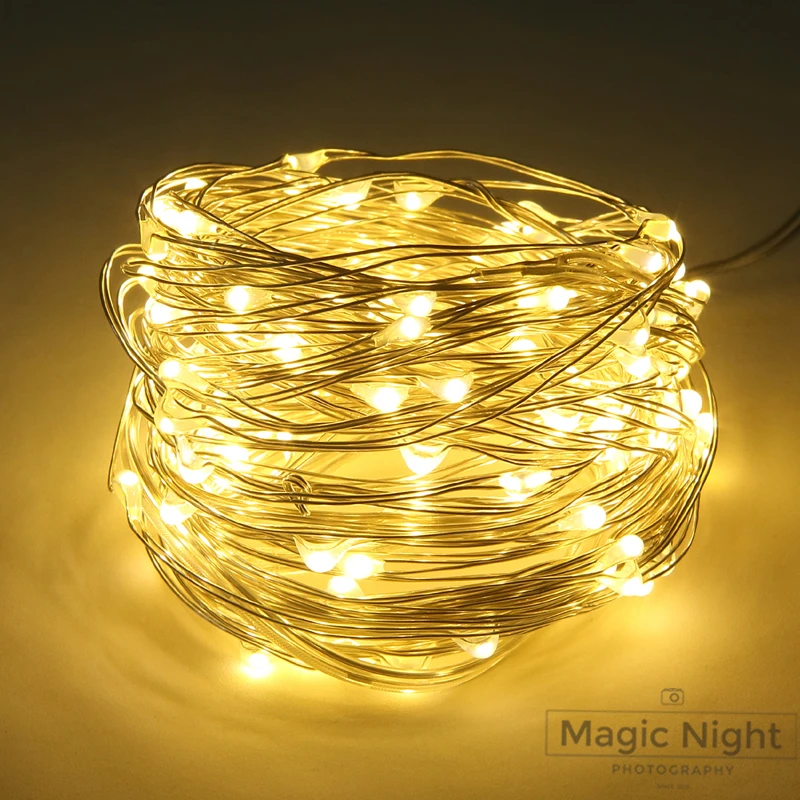 Волшебная светодиодная гирлянда MAGICNIGHT с питанием от аккумулятора серебристая