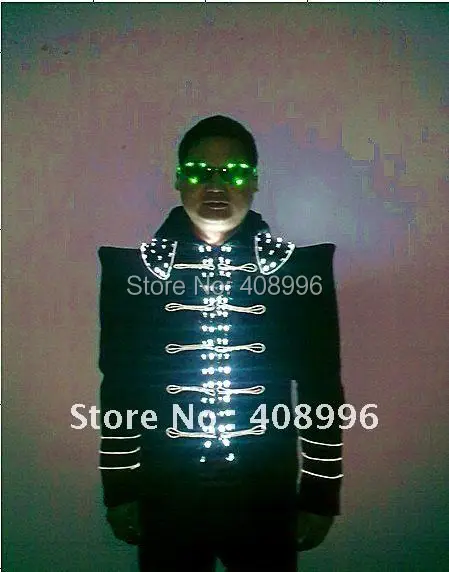 

Vintage warped shoulder style LED illuminated costumes for club and bar