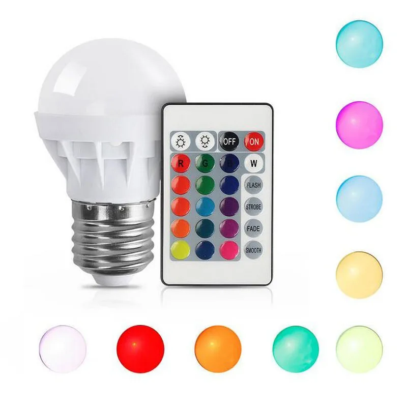 Новый 1 комплект 6 Вт 9 B22 E27 AC 85-265 в/220 В RGB Светодиодная лампа Изменение цвета +