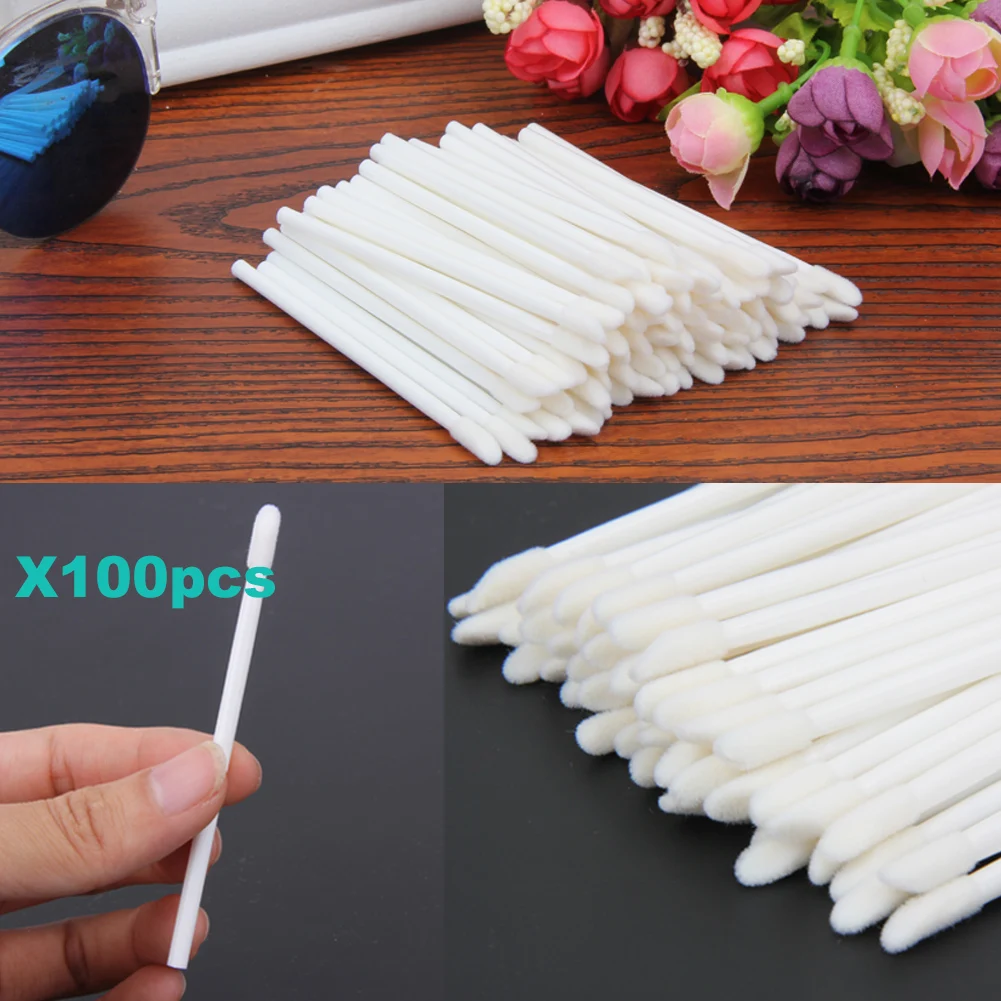 50/100 шт одноразовые microbrushing одноразового кисти Матовая жидкая губная помада блеск для губ Кисть для макияжа палочки для губ Макияж Кисти