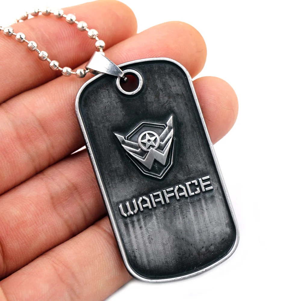 Новая Мода 2017 высокое качество Warface колье брелок металлическая собачья бирка