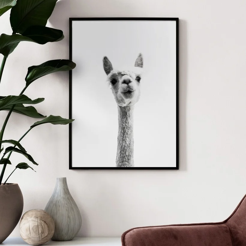 Kawaii Llama настенная живопись холст скандинавские постеры и принты ретро постер