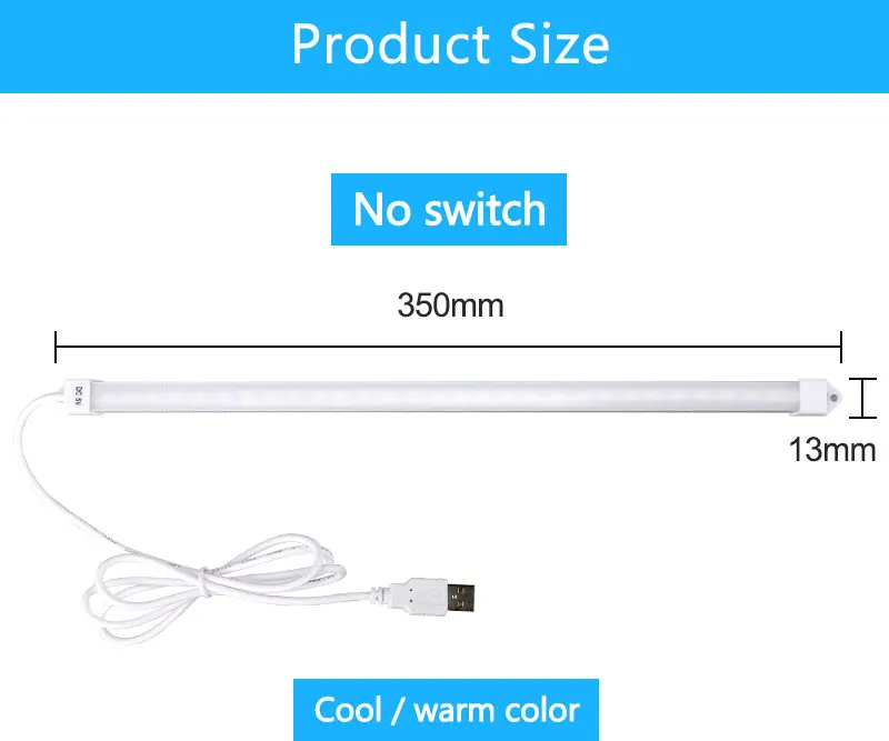 Светодиодный ночник 5 В трубка USB три цвета сменный настольная лампа свет 2835 SMD жесткая полоса света для чтения освещения