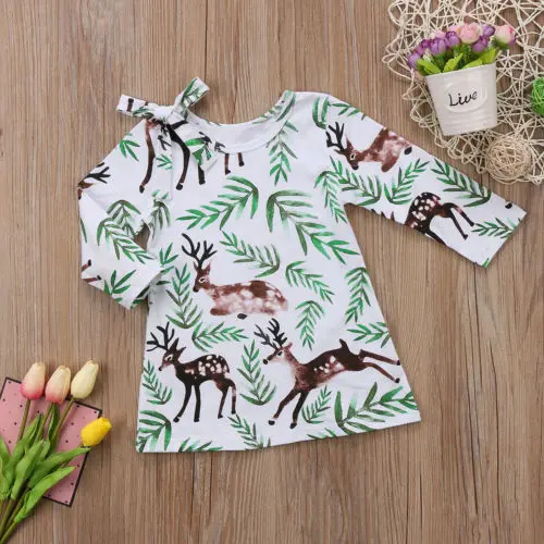 Рождественское платье для девочек с цветочным принтом маленьких вечерние