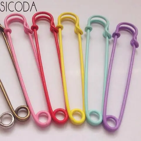 SICODA 6 шт. 50/63/102 мм цветная булавка брошь ювелирных изделий картина заколка на шарф разъем "сделай сам" для изготовления Подвески иглы установка - Цвет: random 6 color mixed
