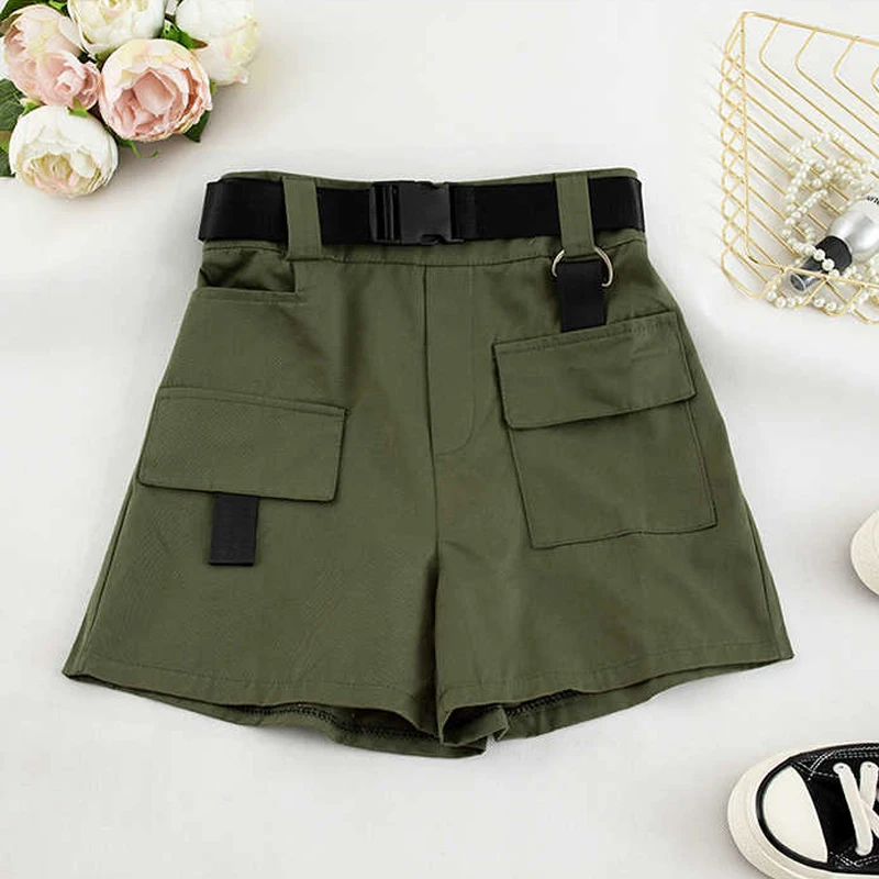 Женские шорты с высокой талией ftaylor винтажные эластичным поясом байкерские из