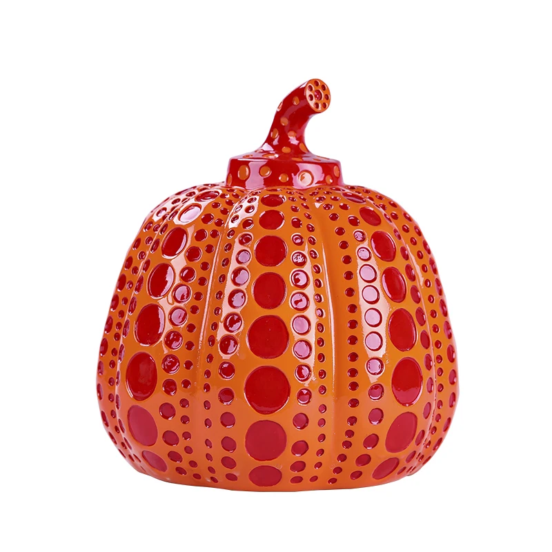 Orange Yayoi Kusama Тыква японского художника Современная Скульптура в горошек искусство домашний интерьер украшения офисное искусство Свадьба Рождество - Color: Orange