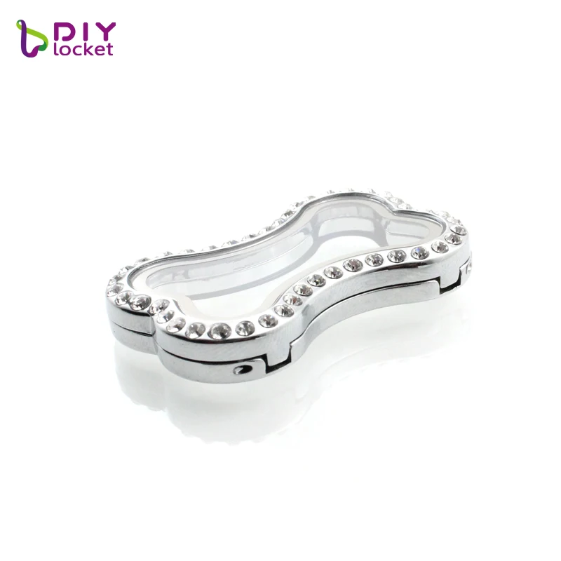 Diylocket dog bone плавающая медальон ожерелье с цепочкой магнитное стекло подвеска