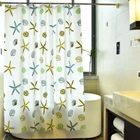 new marine polyester waterproof shower curtain ocean star 12pc hooks mildew resistant bath curtain home bathroom decor