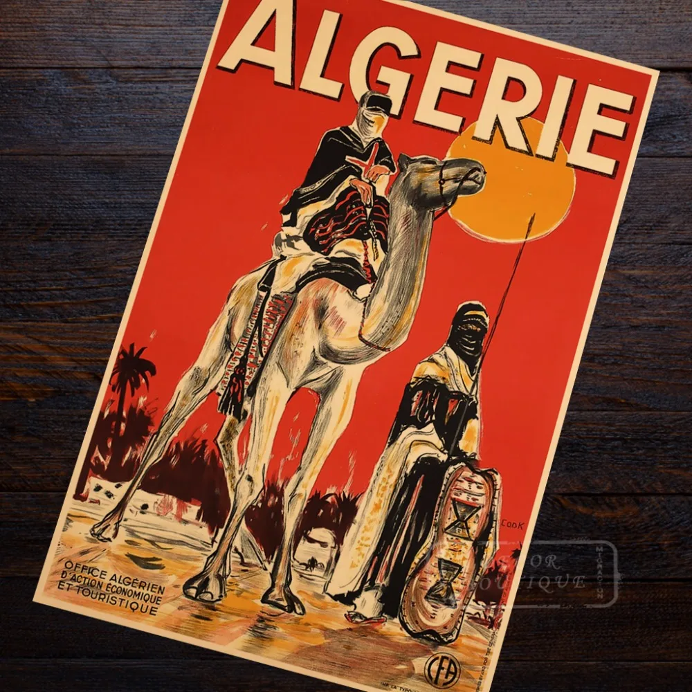 1950 s ALGERIA Северная Африка посетить пейзаж путешествия ретро ВИНТАЖНЫЙ ПЛАКАТ