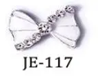 117-10pcs 3D бант украшения для дизайна ногтей 10 шт. серебряный сплав Diy Алмазный Блестящий бант с цветная подвеска Стразы DIY аксессуары для ногтей - Цвет: 117-10pcs