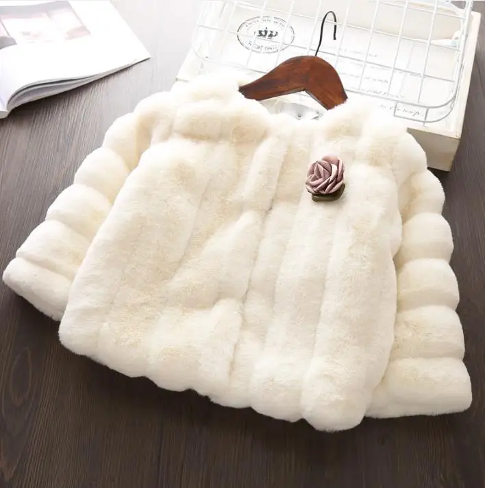 Girls Christmas Fur Overcoat Autumn Winter Jacket Beautiful Sostume For Girl Children outerwear Baby Warm Wear fall Thick Coats | Детская