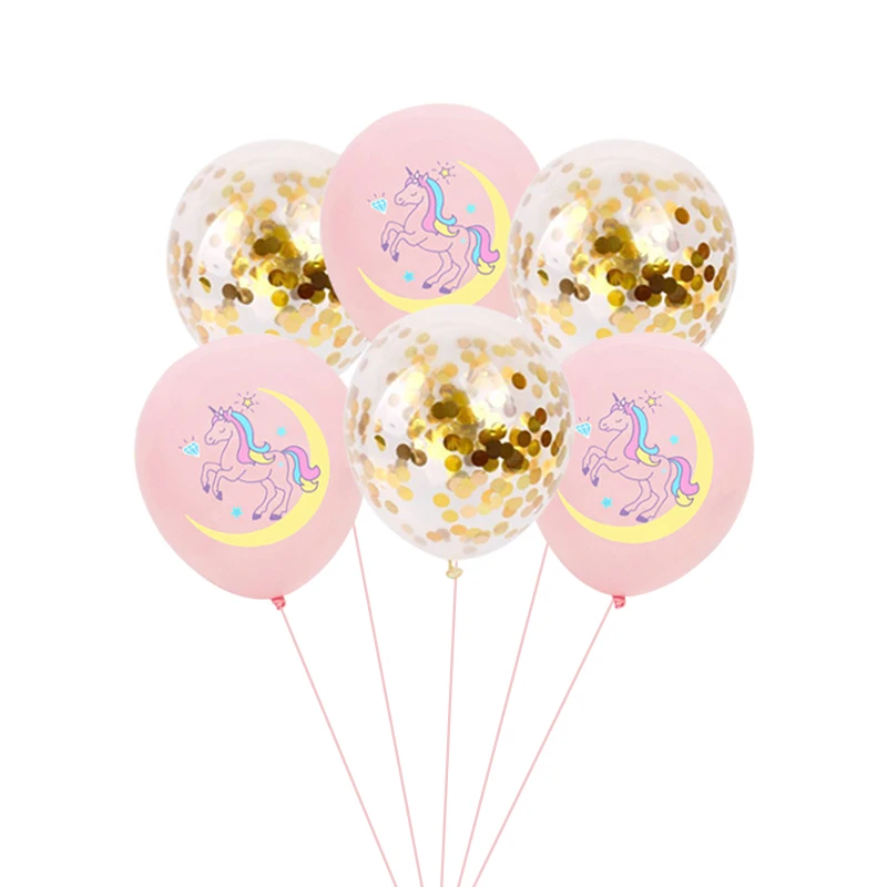 Chicinlife 10Pcs Unicorn Confetti Latex Balloons Happy Birthday Party Decoration Baby Shower Kids Wedding Supplies | Дом и сад
