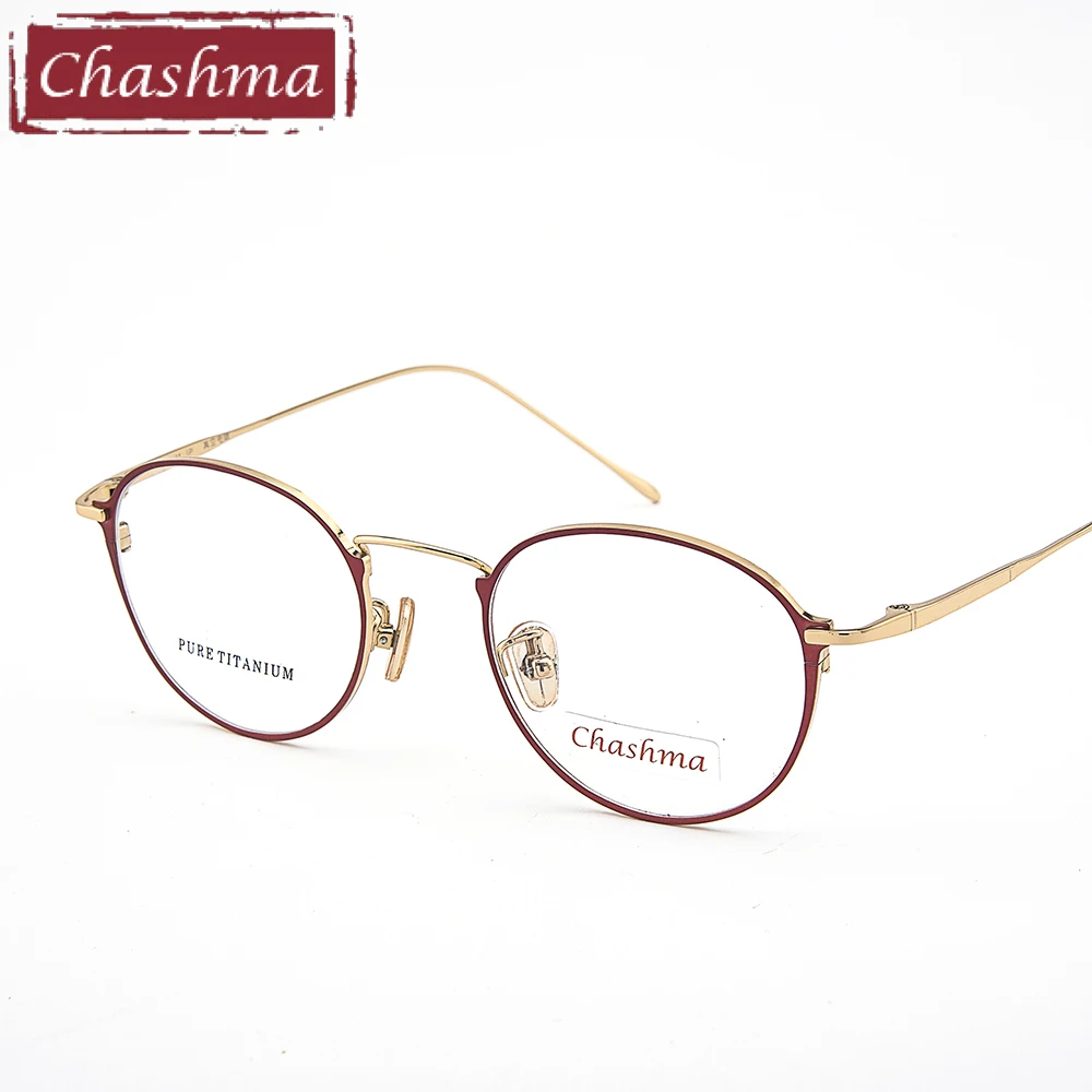 Женская винтажная оправа Chashma очки Opticos Gafas высококачественные круглые титановые