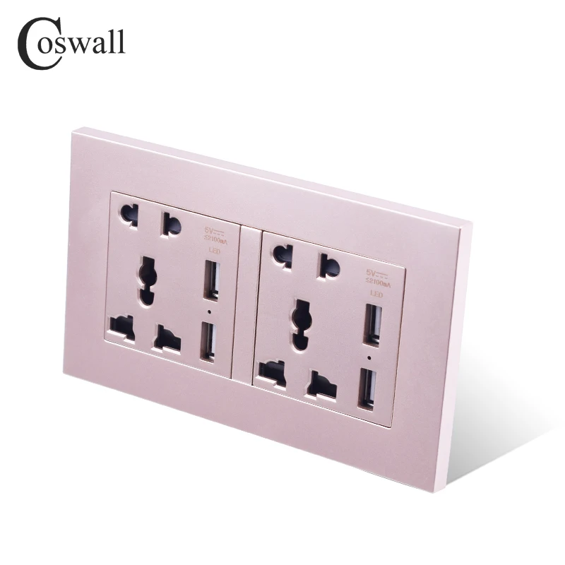 COSWALL розетки двойной Универсальный 5 отверстий мощность Outlet с 4 USB Смарт индукция
