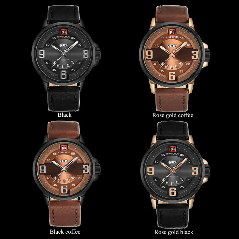 Мужские спортивные часы NAVIFORCE Брендовые мужские кварцевые 30 м водонепроницаемые
