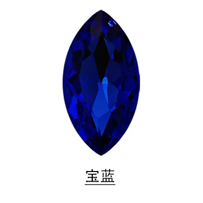 Sapphire blue 23 Цвета Заводская распродажа конский глаз остроконечные Стразы Высокого Качества Стеклянные Свободные Стразы, камень для дизайна ногтей Diy аксессуары для одежды - Цвет: Sapphire blue