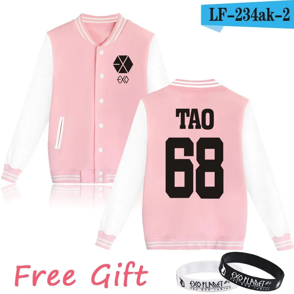 WEJNXIN Kpop Exo флисовые толстовки для женщин осень зима женские повседневные с длинным рукавом Harajuku Толстовка Exo вентиляторы женский Sudadera - Цвет: Pink 68