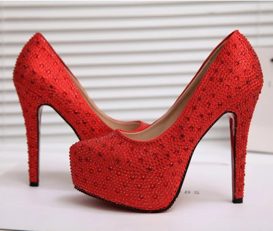Ladies Fashion Sexy Evening high heels Shoes red/silver Colors Party Pumps Size 35-39 | Туфли