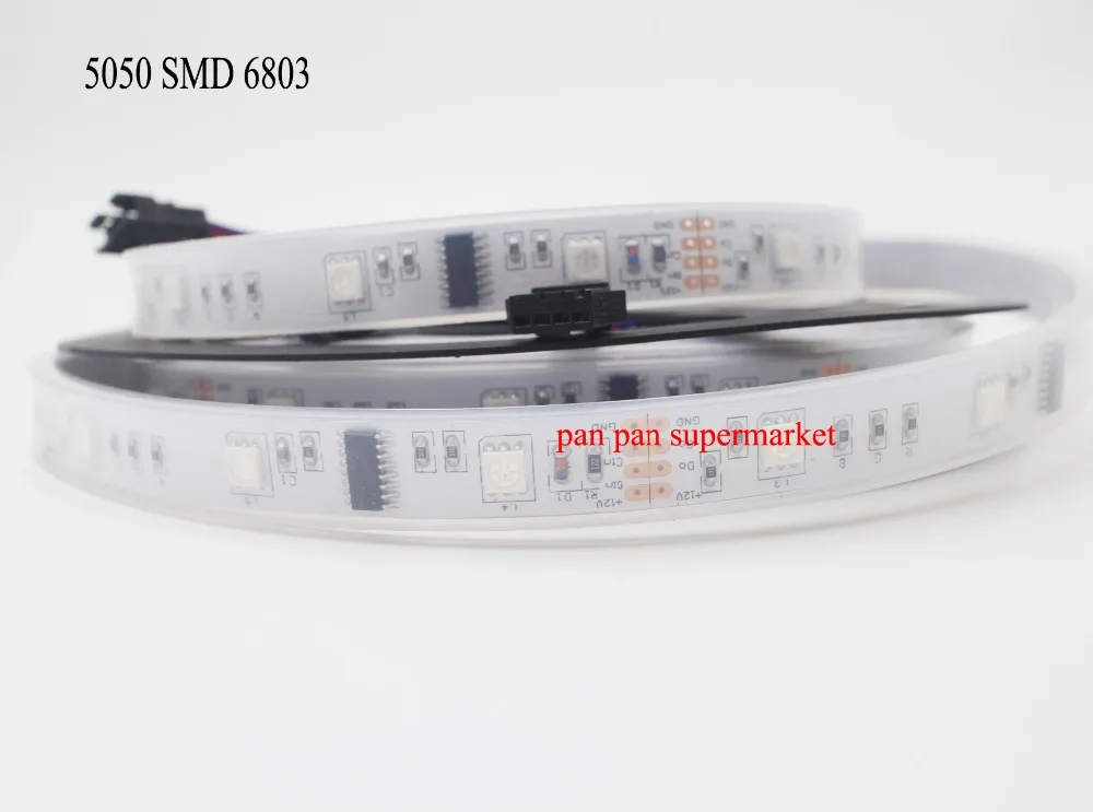 5 м 6803 IC 5050 цифровая RGB лента 150 светодиодный одов IP67 трубка Водонепроницаемая dream