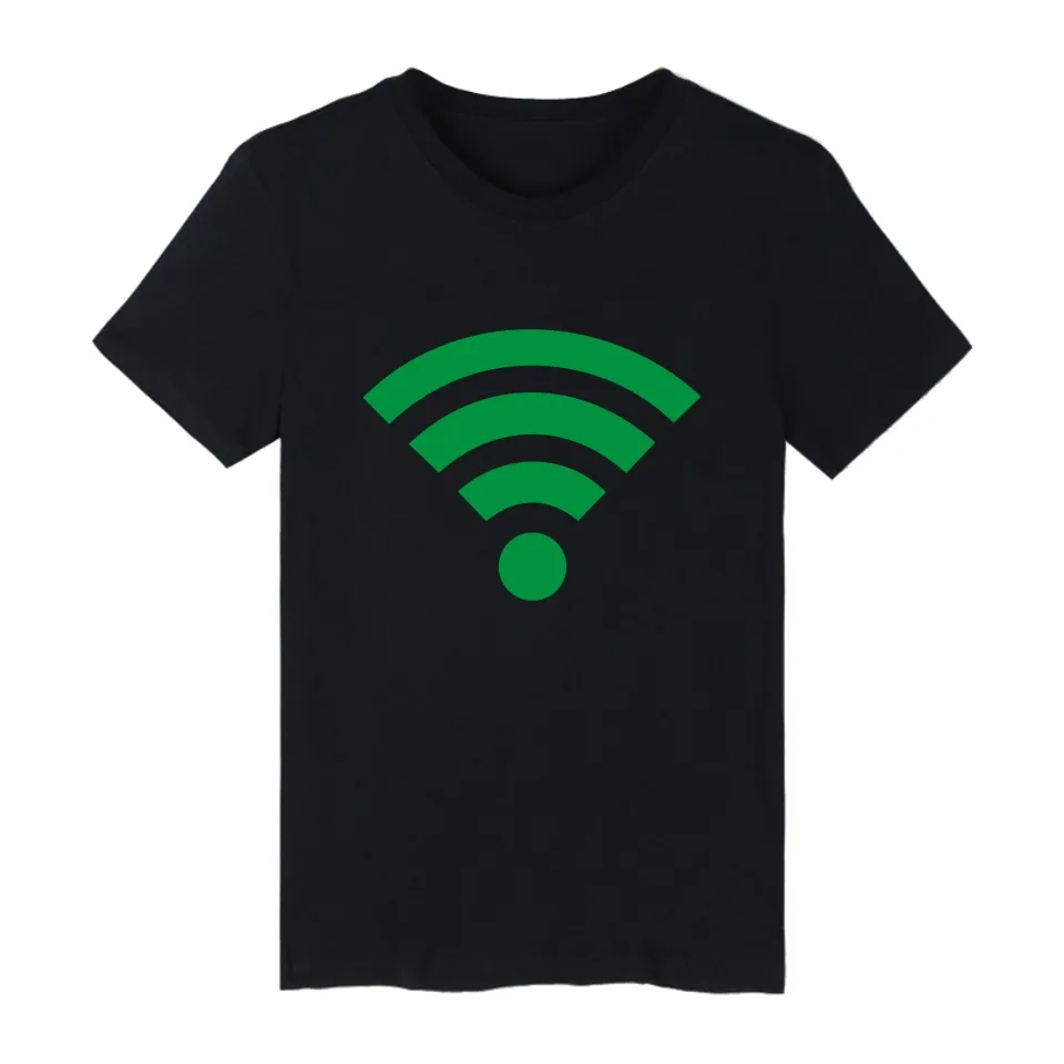 Классическая футболка с бесплатным Wi Fi мужские брендовые футболки коротким