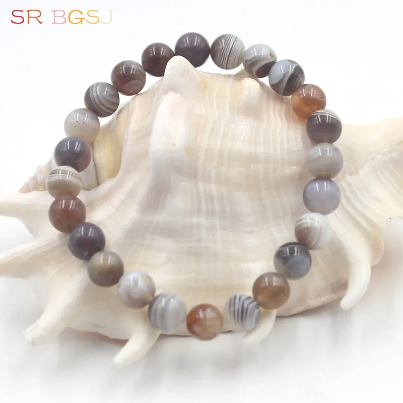 Free Shipping 6 8 10mm Round Botswana Agates Agat Gems Blue Natural Stone Stretchy Women Girl Bracelet 7&quot 7.5&quot 8&quot|bracelet free
