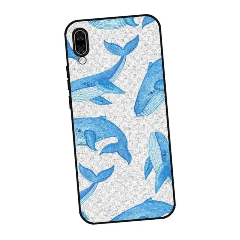 N466 Whale And Sea Black Silicone Case Cover For Huawei Honor 6A 6C 6X 7C 7X 8 Lite Pro |