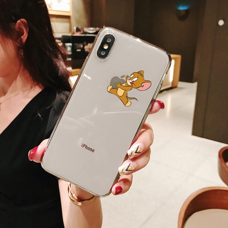 Droll Tom and jerry hug логотип модный ТПУ Мягкий силиконовый чехол для телефона для iphone 11 Pro MAX 5 5S SE 6 6S Plus 7 8 Plus X10 XR XS MAX