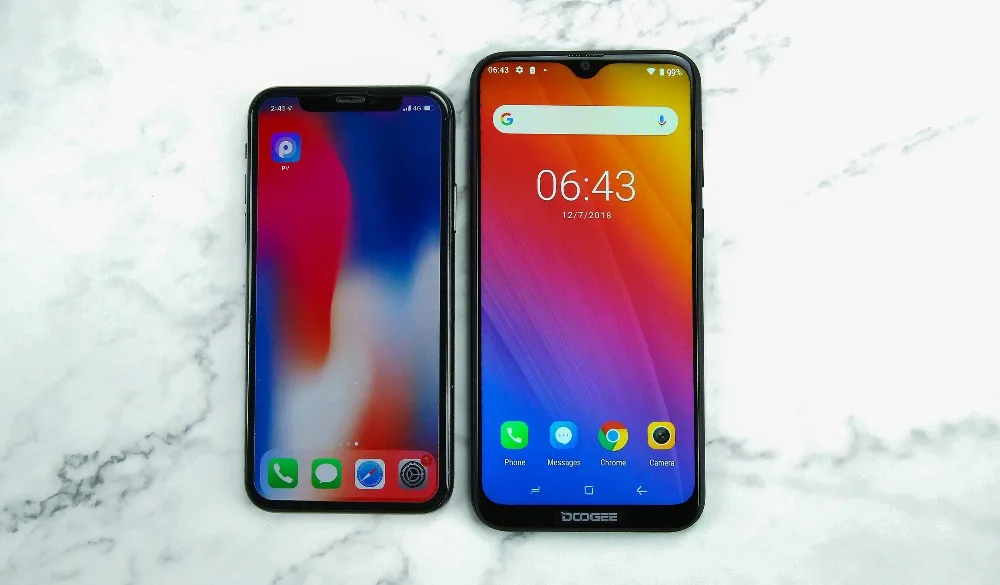 2019 Оригинал DOOGEE Y8 Android 9 0 смартфон 6 1 дюймов FHD 19:9 MTK6739 четырехъядерный 3 Гб 16 8MP + 3400