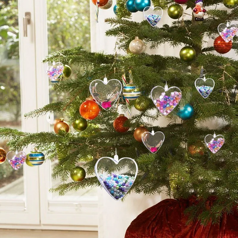 BAKHUK Handmade Heart Shaped Plastic Clear Bath Bomb Mold for DIY Crafting Christmas Ornaments Decoration 5 Sets 65mm Molds |